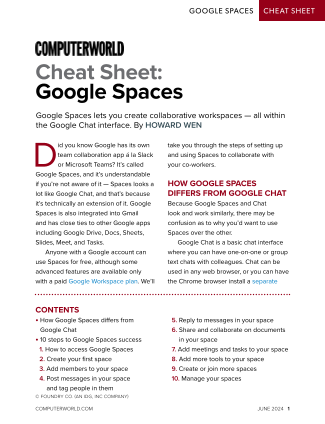 Download our Google Spaces Cheat Sheet